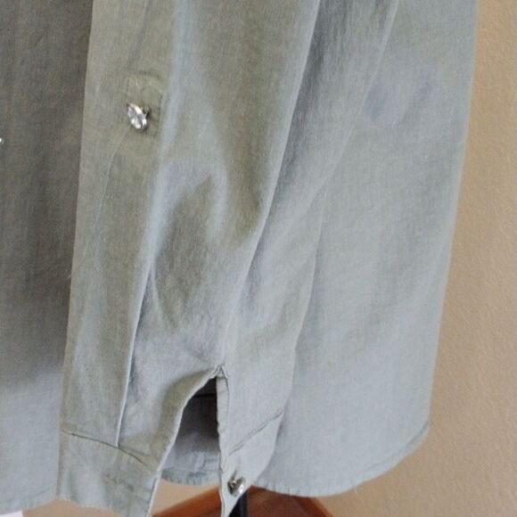 Quacker Factory Sage Embellished Button-Up Top - Picture 5 of 12